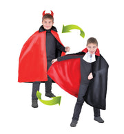 Mantello Reversibile Bambino Vampiro O Diavolo Accessori Halloween