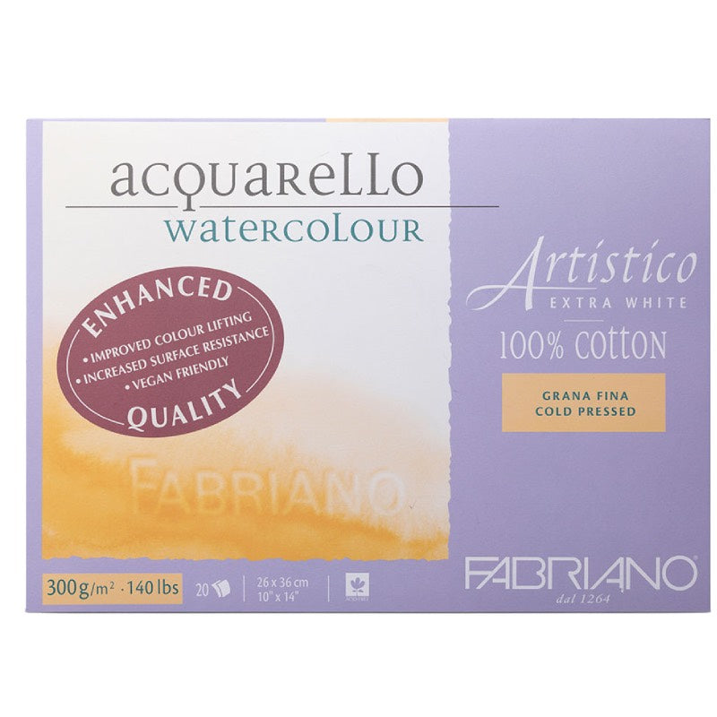 Album Acquarello Watercolour Fabriano 26x36cm Grana Fina Extra White Per Acquerelli