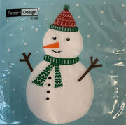 Tovaglioli Di Carta Natalizi Con Pupazzo Di Neve 33CM 20Pz