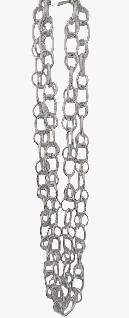 Addobbo Albero Di Natale Ghirlanda Collana Catene Argento Decorata