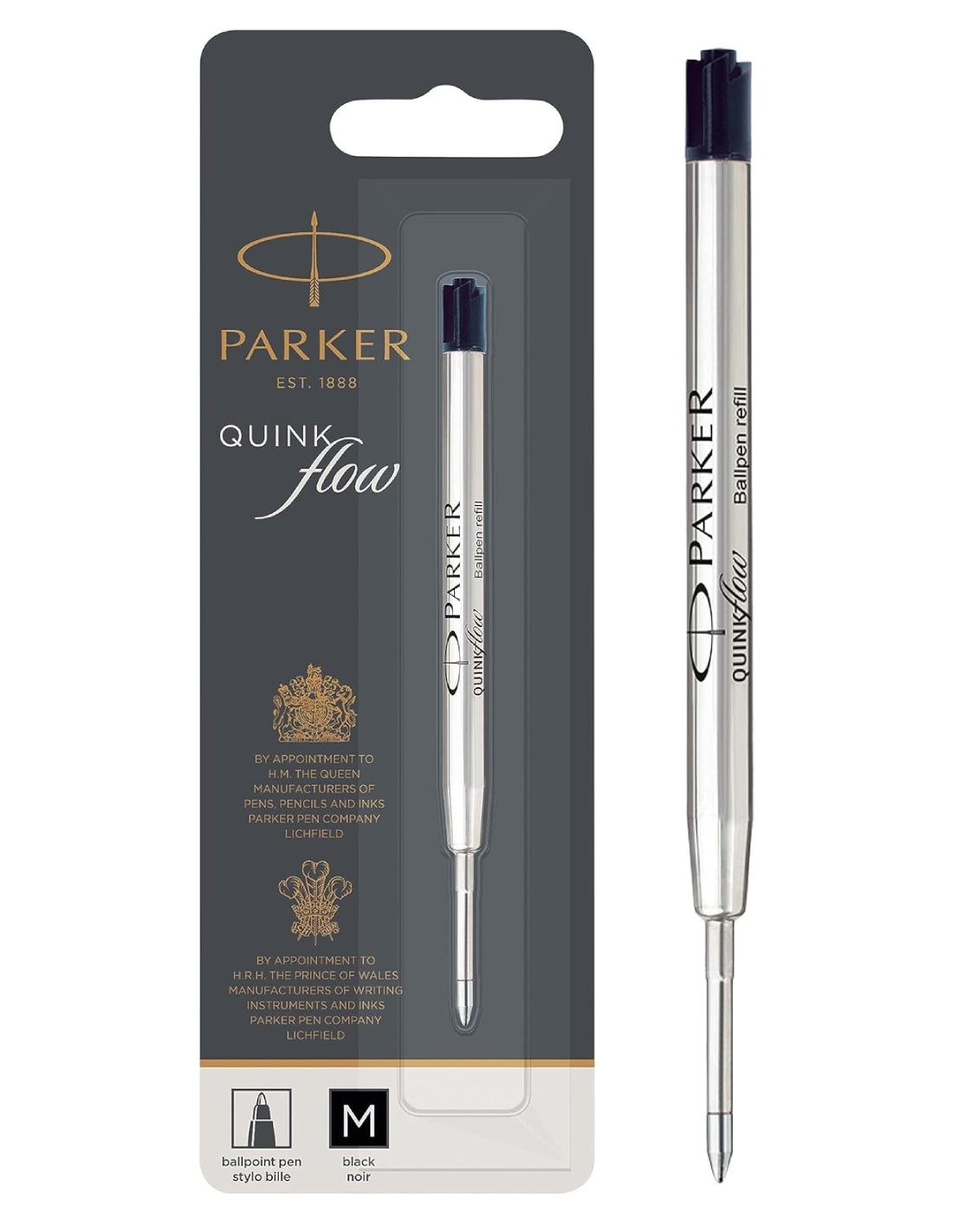 Refill Per Penna Parker Quink Flow Punta Media Nera