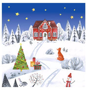 Tovaglioli In Carta 3 Veli Casa Innevata 33x33cm 20pz