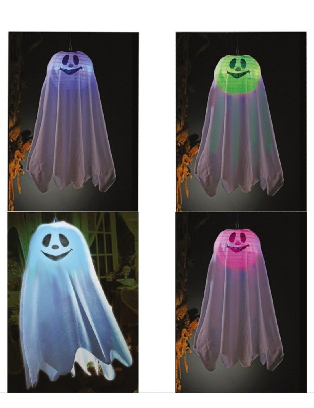 Decorazione Di Halloween Fantasma Led Multicolor 60cm