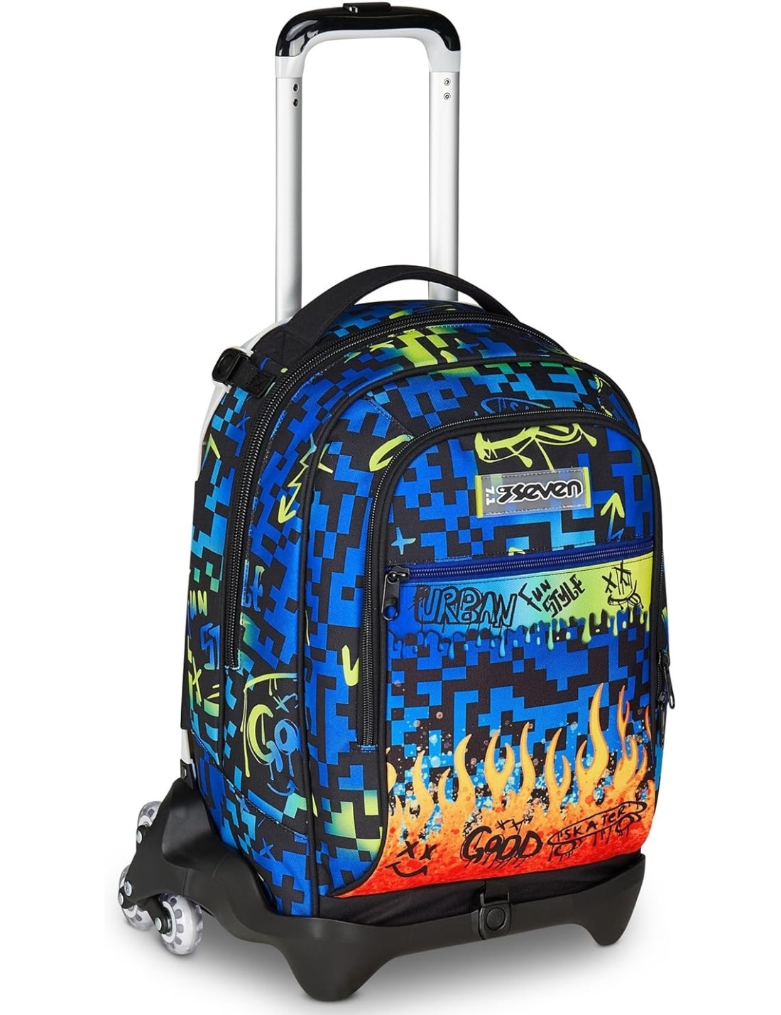 Zaino Trolley Seven Jack-3WD+ Scribbled Flame
