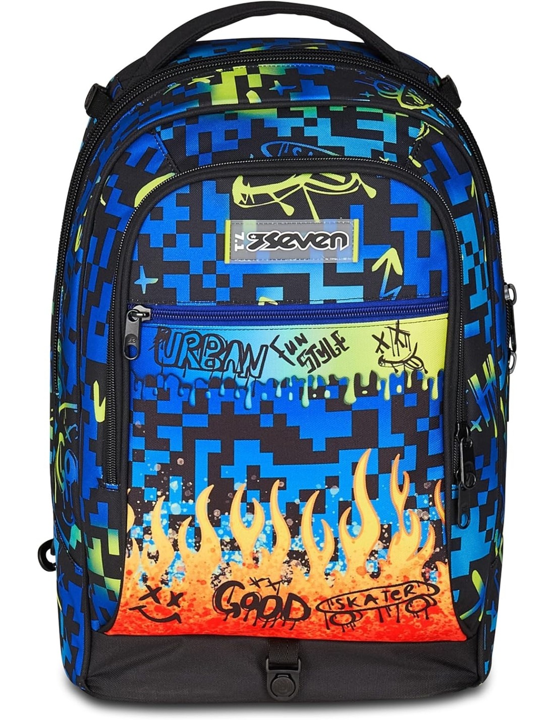 Zaino Trolley Seven Jack-3WD+ Scribbled Flame