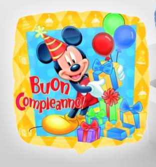 Palloncino Metalfoil Buon Compleanno Mickey Mouse 18" 46cm