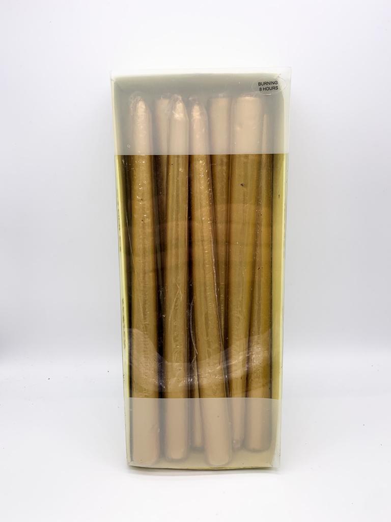 Candela Natalizia Oro Metallizzata Per Candelabro 25cm 1Pz