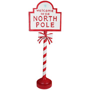 Addobbo Di Natale Insegna "Welcome To The North Pole" 89cm