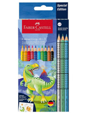 Faber-Castell Pastelli Colour Grip 10 Piu' 3 Metal Edizione Speciale Dinosauro