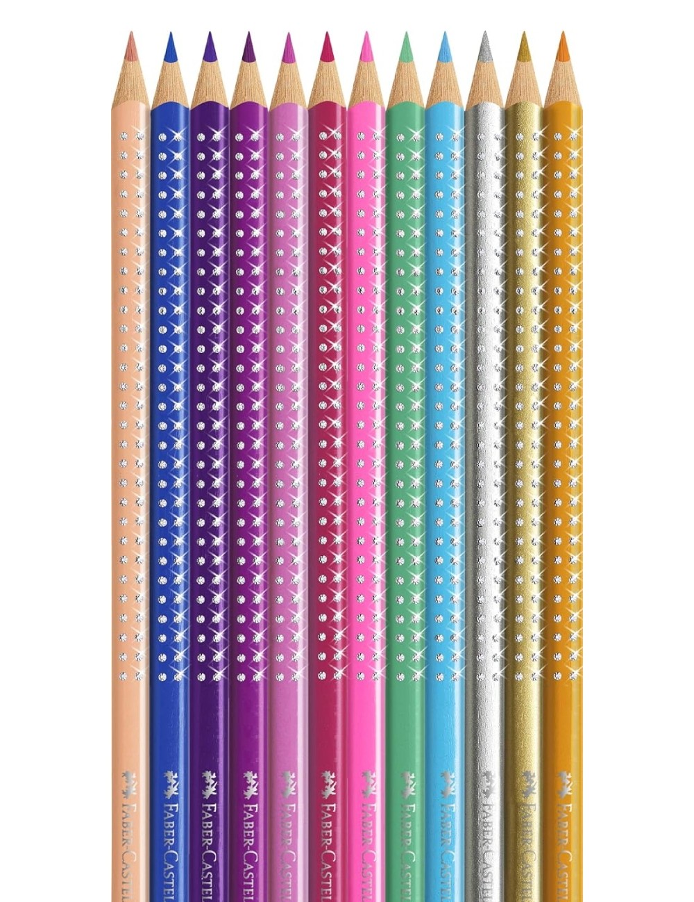 Matite Colorate Faber Castell Sparkle Con Custodia In Metallo 12pz