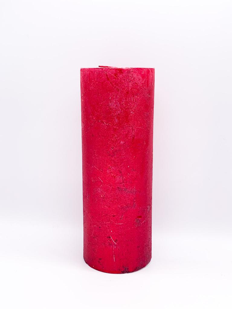 Candela Natalizia Rossa Metallizzata Moccolo 18cm
