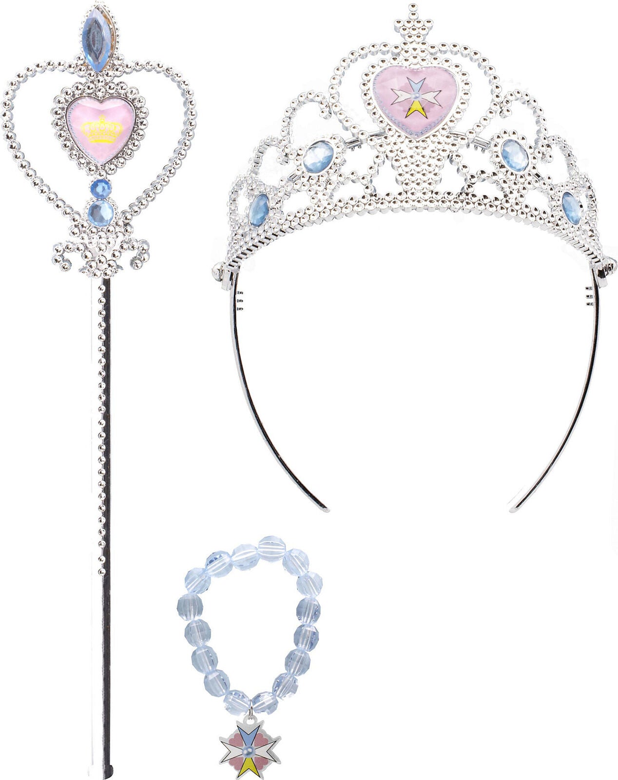 Set 3pz. Scettro Corona E Bracciale Ordine Delle Principesse Dei Cuori