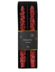 Set 2 Candele Natalizie In Paraffina Albero Rosso Metallizzato 25cm