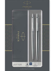Parker Jotter Duo Set Con Penna A Sfera E Matita Portamine In Acciaio