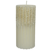 Candela Bianca E Oro Glitter 15cm