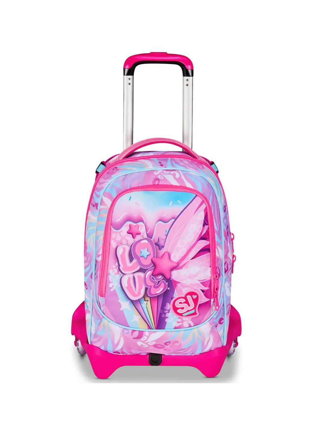 Trolley Scuola SJ Gang Jack 3WD+ Plushy Rabbit – Zaino Bambina Gatto 3 Ruote Con Manico Telescopico