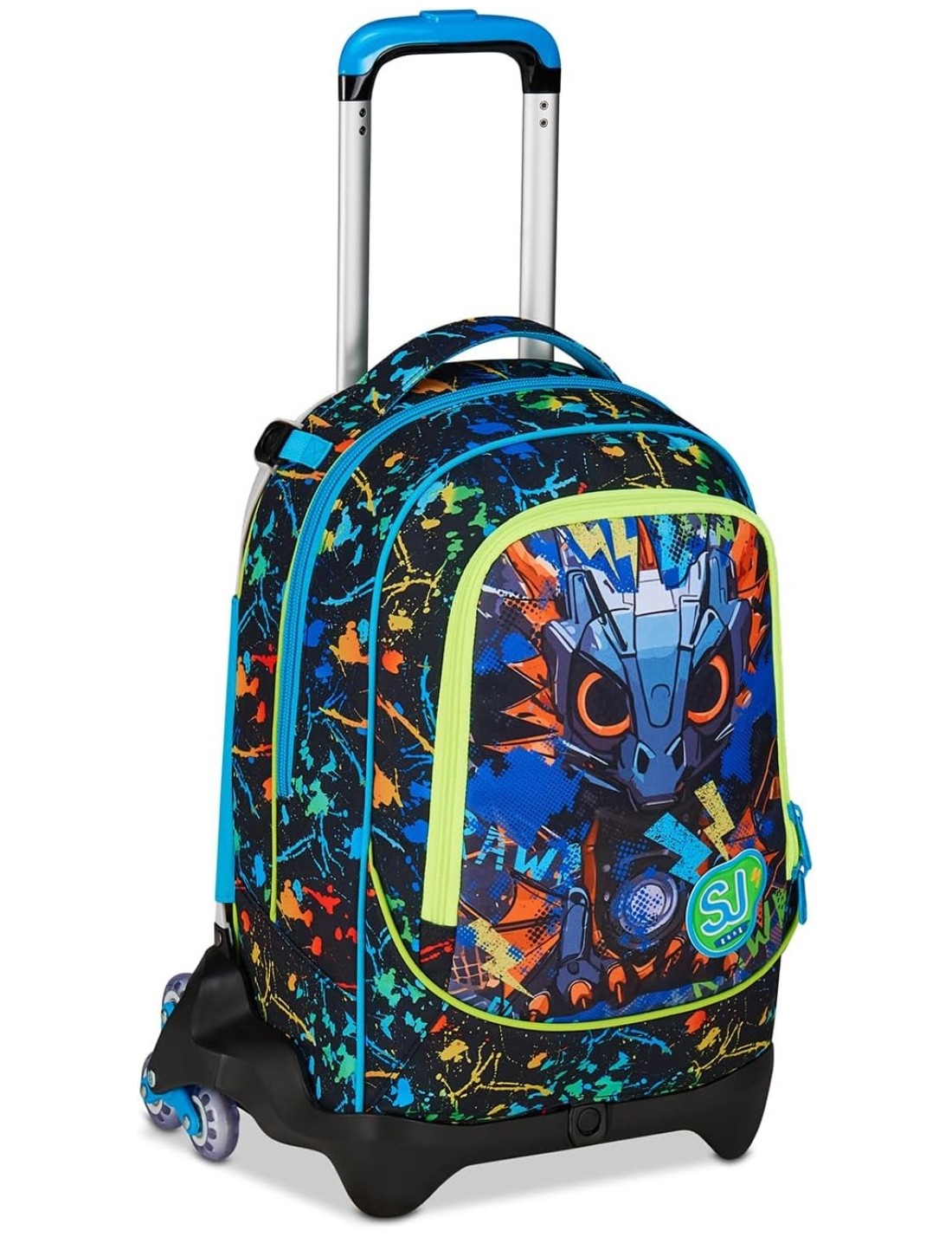 Trolley Scuola Sganciabile SJ Gang Jack-3WD+ Jam Gang Led Look Blu