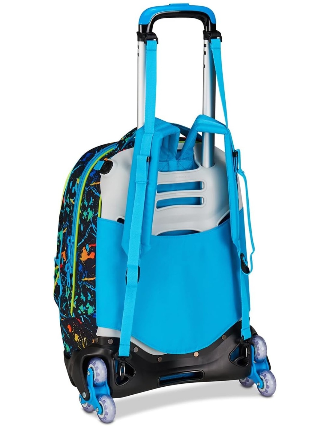 Trolley Scuola Sganciabile SJ Gang Jack-3WD+ Jam Gang Led Look Blu
