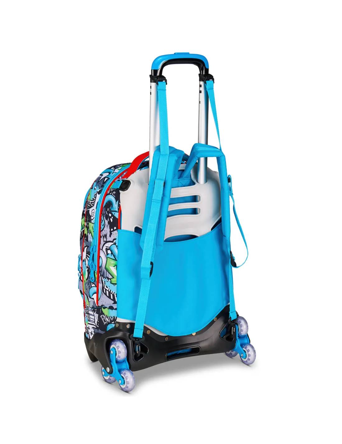 Trolley Scuola SJ Gang Jack 3WD+ Trickyled Boy – Zaino Bambino 3 Ruote Con Manico Telescopico Estensibile