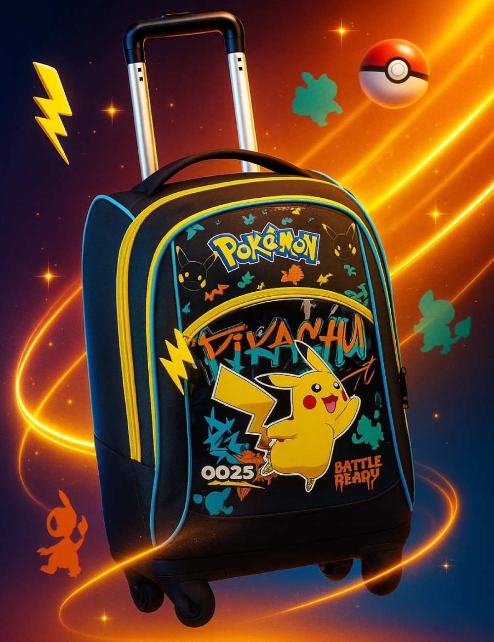Zaino Trolley Big Fisso 2 in 1 Seven Pikachu Pokémon