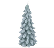 Candela Natalizia Albero Verde Innevato Con Glitter D8 H16