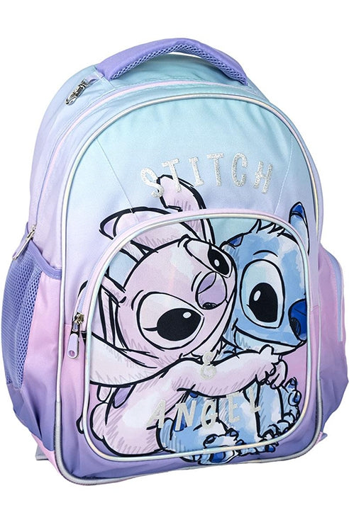 Zaino Scuola Organizzato Disney Stitch E Angel 42cm
