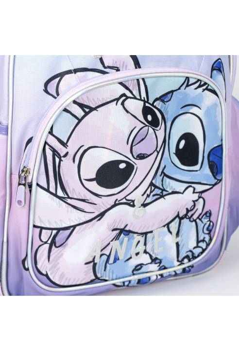 Zaino Scuola Organizzato Disney Stitch E Angel 42cm