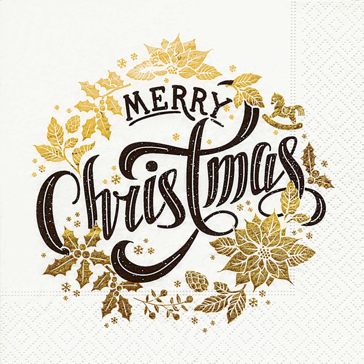 Tovaglioli Di Carta Natalizi Buon Natale Con Foglie 33CM 20Pz