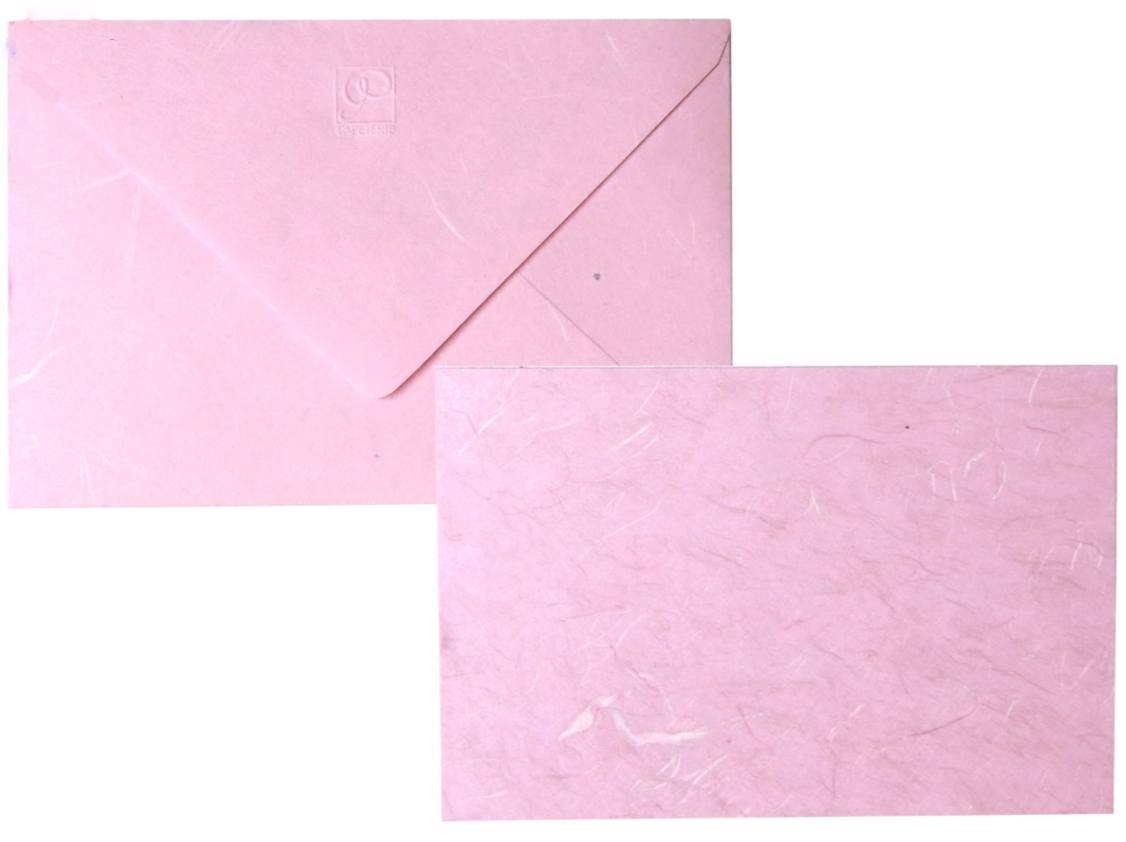 Buste Con Biglietto Carta Gelso Riso Naturale Rosa 12x17cm 10pz