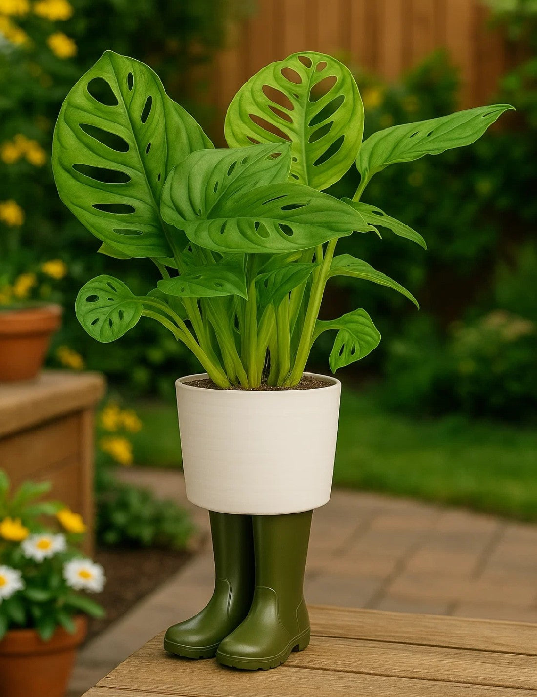 Vaso In Ceramica Wellington Boots Verde
