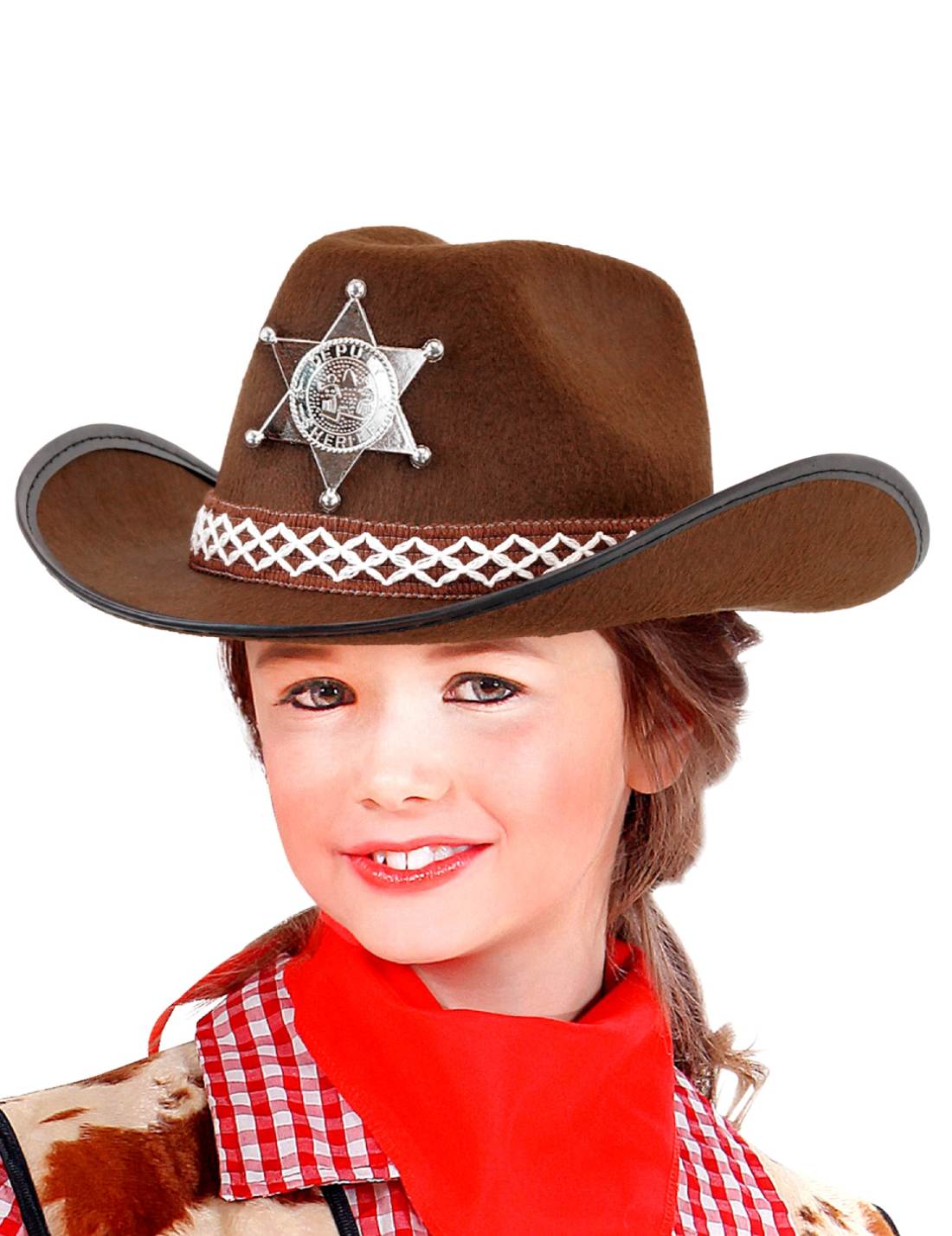 Cappello Di Carnevale Da Cowboy Con Stella Sceriffo