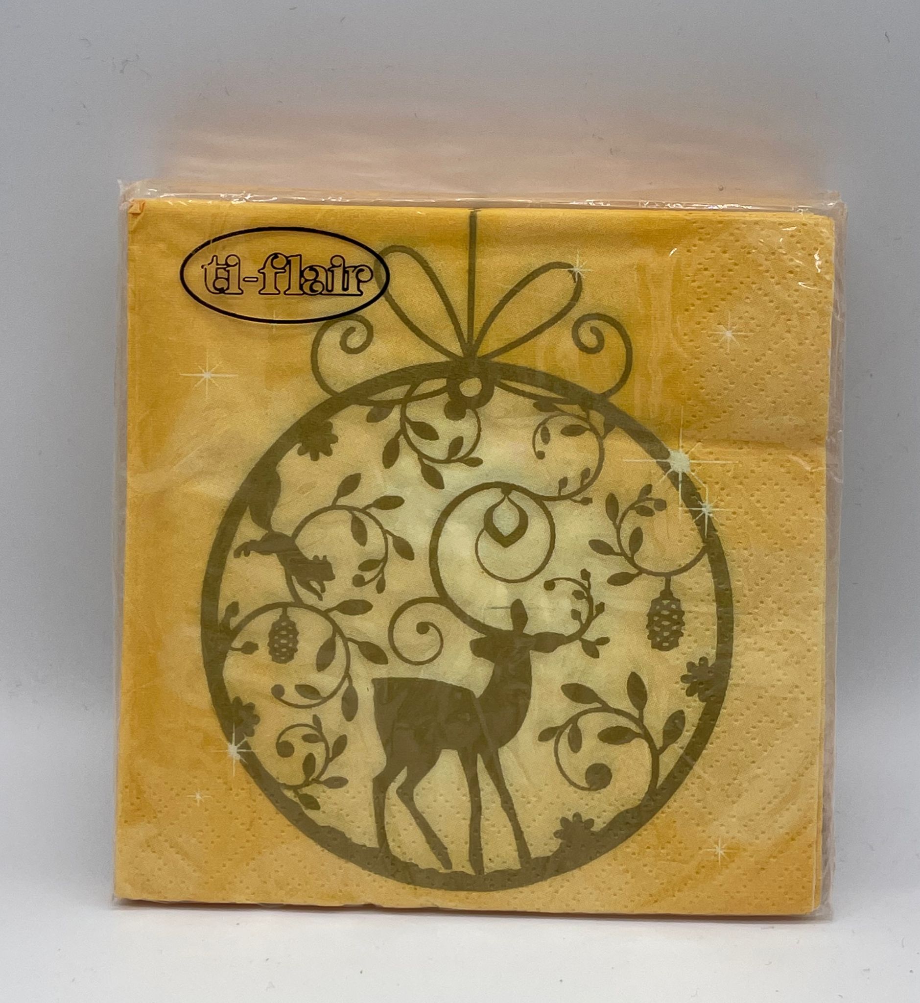 Tovaglioli Di Carta Gialli Con Cervo 25CM 20PZ
