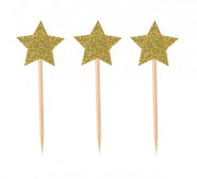 Picks Per Torta Stelle Dorate 12pz.