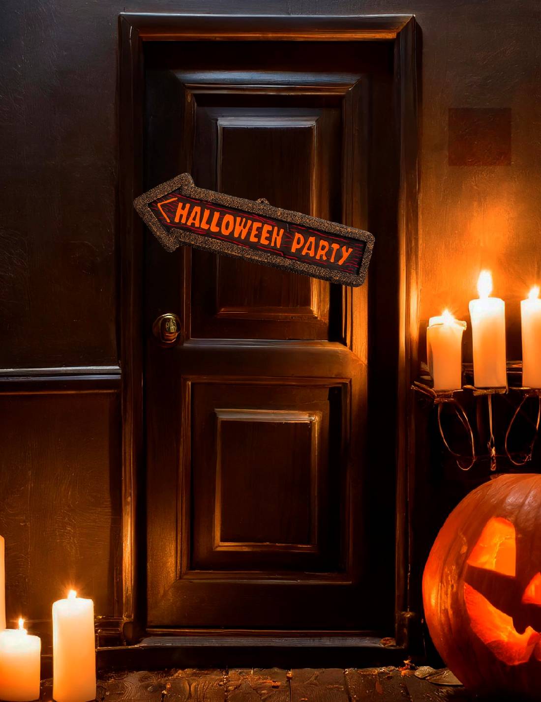 Decorazione Di Halloween Insegna "Halloween Party" Fluorescente