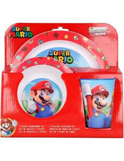 Set Merenda Super Mario Piatti e Bicchiere in Plastica
