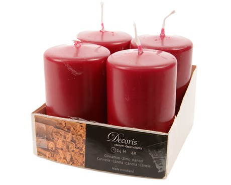 Candela Di Natale Rossa Alla Cannella 1Pz 8cm