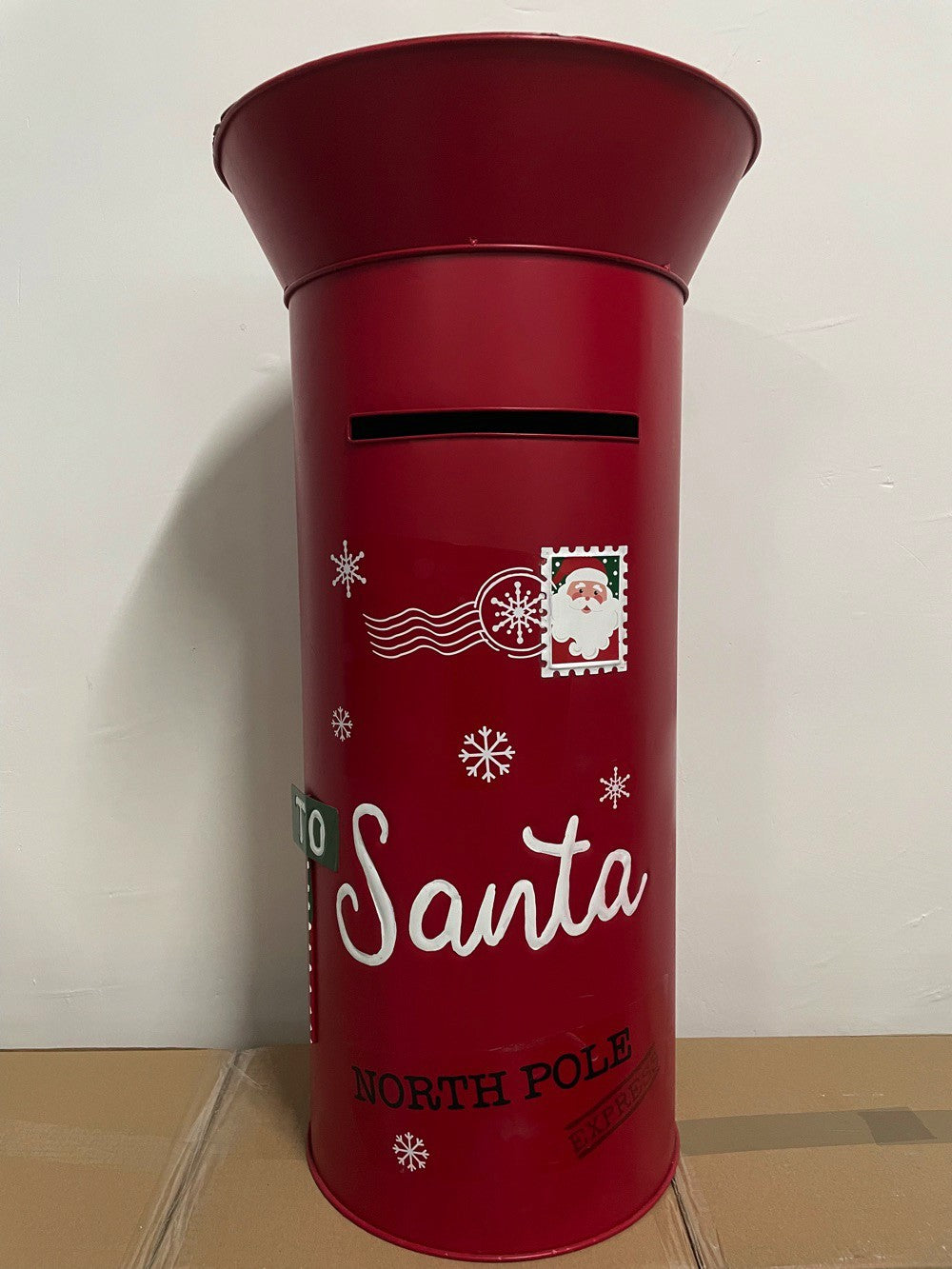 Cassetta Postale delle Lettere Di Babbo Natale In Metallo 80 cm