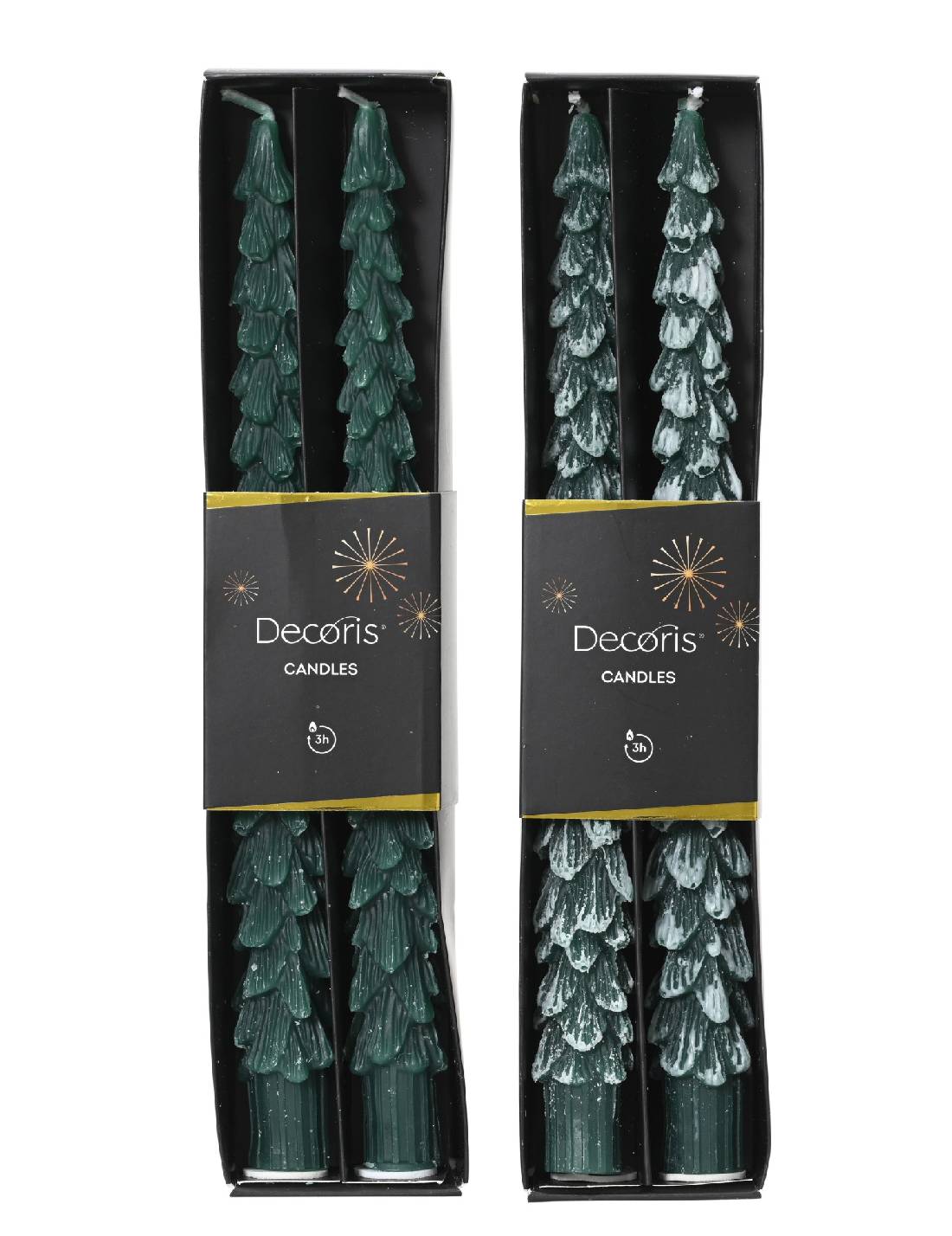 Set 2 Candele Natalizie In Paraffina Albero Di Natale 25cm