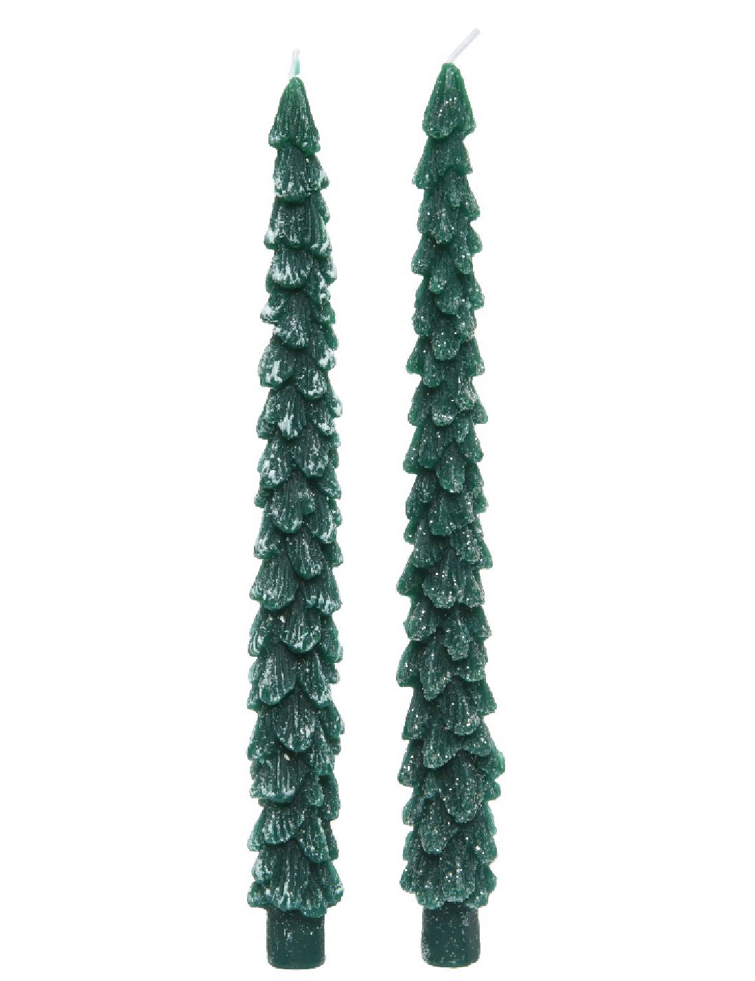 Set 2 Candele Natalizie In Paraffina Albero Di Natale 25cm