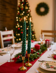 Set 2 Candele Natalizie In Paraffina Albero Di Natale 25cm