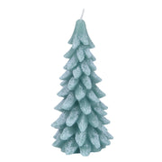 Candela Natalizia Innevata Albero Di Natale Con Glitter 20cm