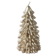 Candela Natalizia Abete Oro Champagne Metallizzata h17,5cm