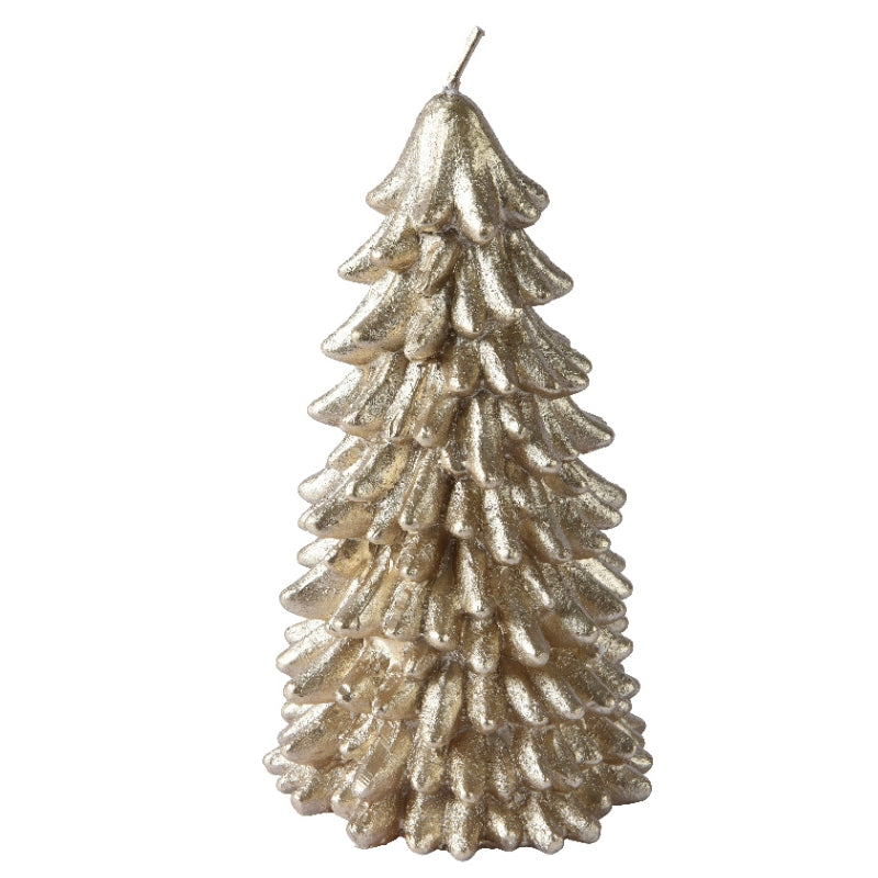 Candela Natalizia Abete Oro Champagne Metallizzata h17,5cm