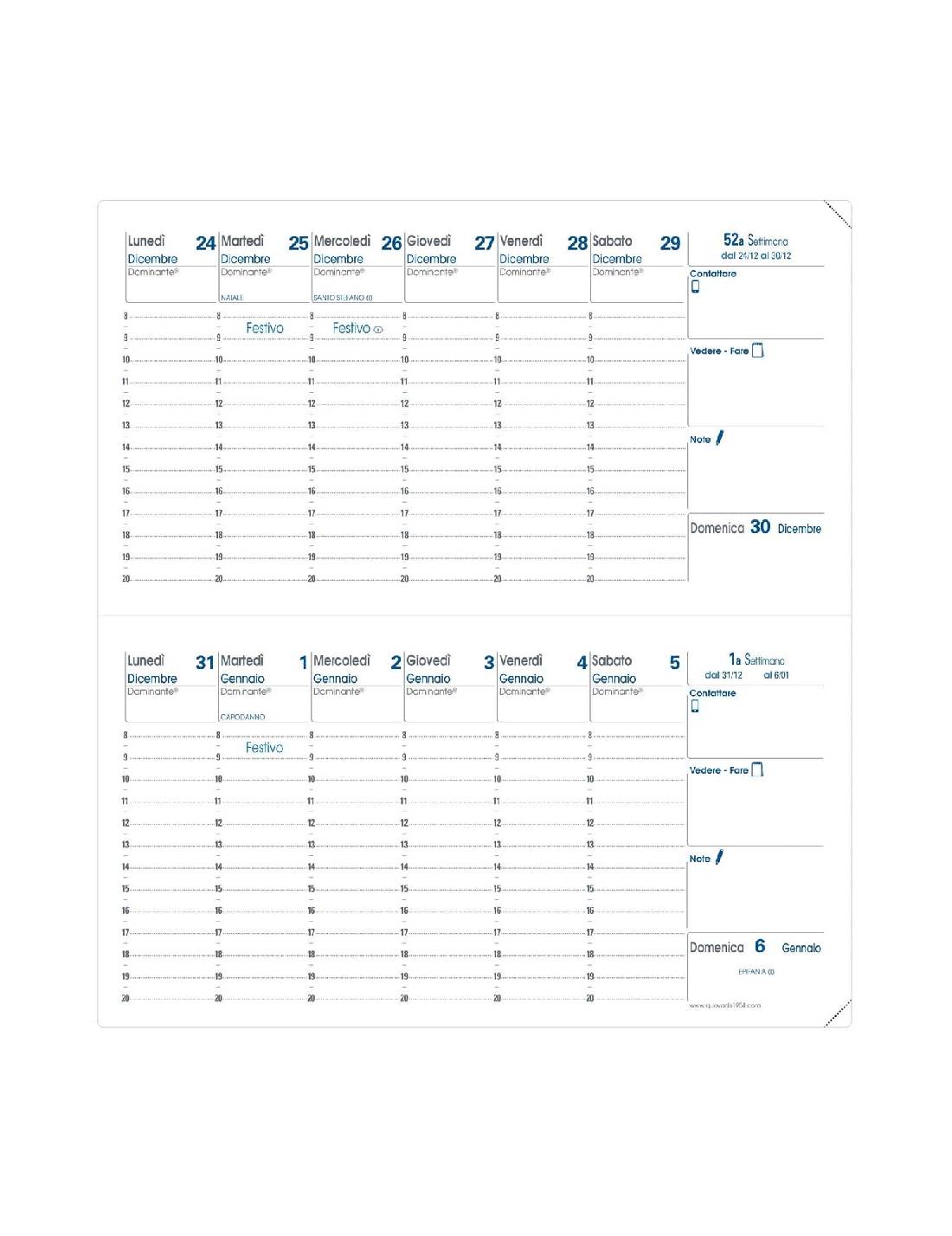 Ricambio Per Agenda Settimanale 12 Mesi 2026 Quo Vadis Bi Planning