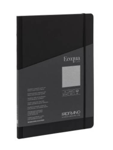 EcoQua Taccuino Ecologico A4 21x29.7cm Copertina Nera Rigida