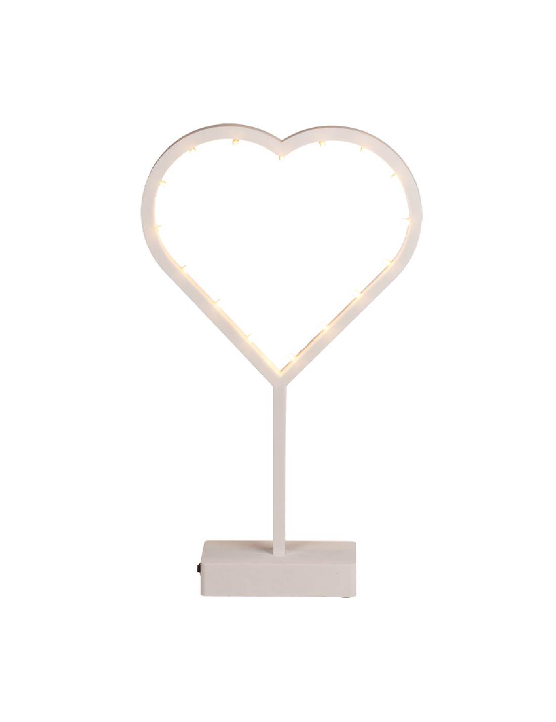 Lampada Cuore Bianco Con 16 LED 38cm