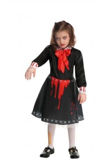 Costume Di Halloween Bambina Bambola Zombie 5/6 Anni