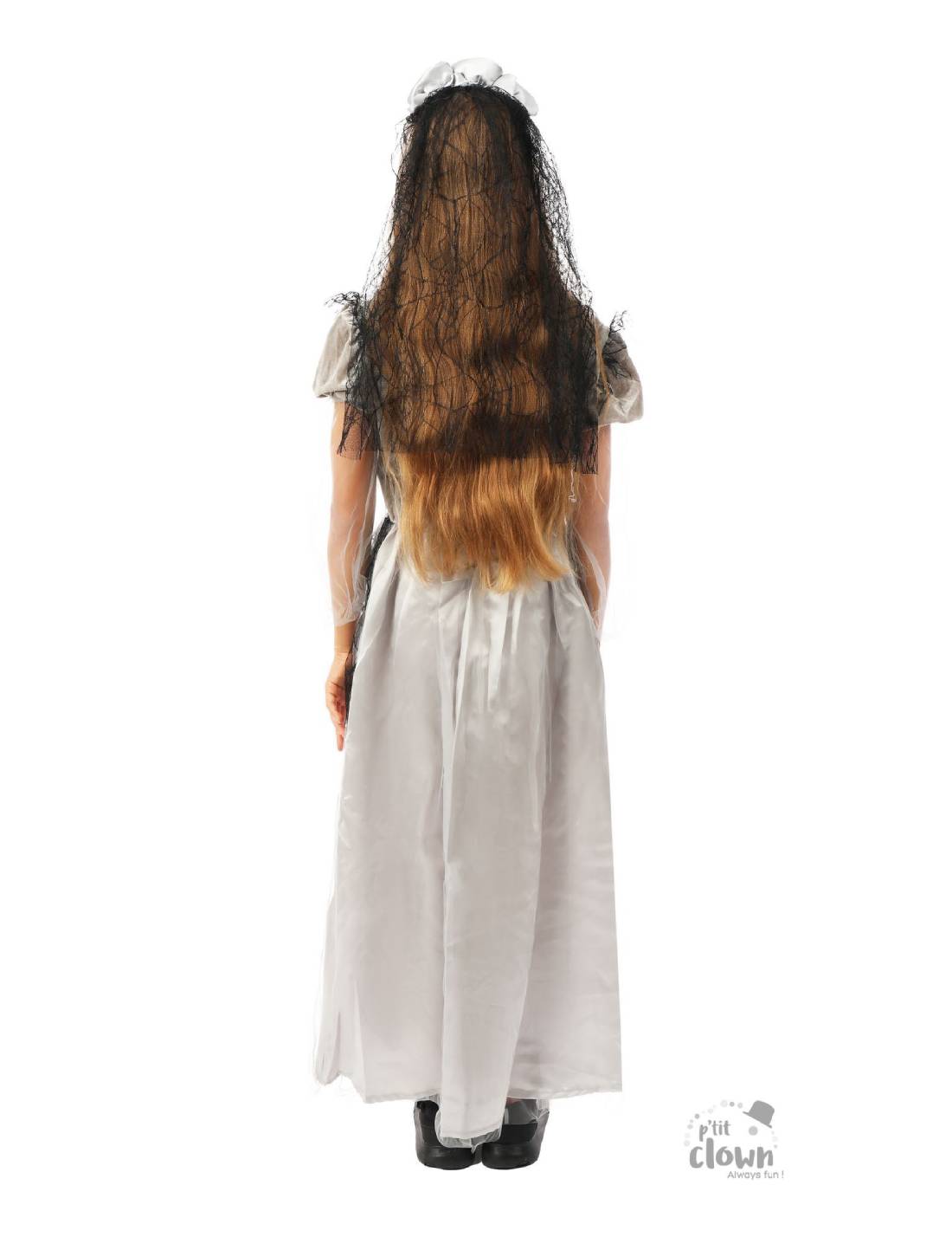 Costume Di Halloween Sposa Ragnatele Grigio 7/9 anni