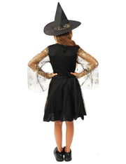 Costume Di Halloween Strega Oro/Nero 7/9 Anni