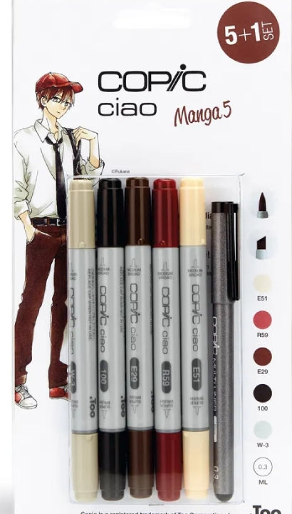 Set 5 Pennarelli Copic Ciao Manga E Multiliner
